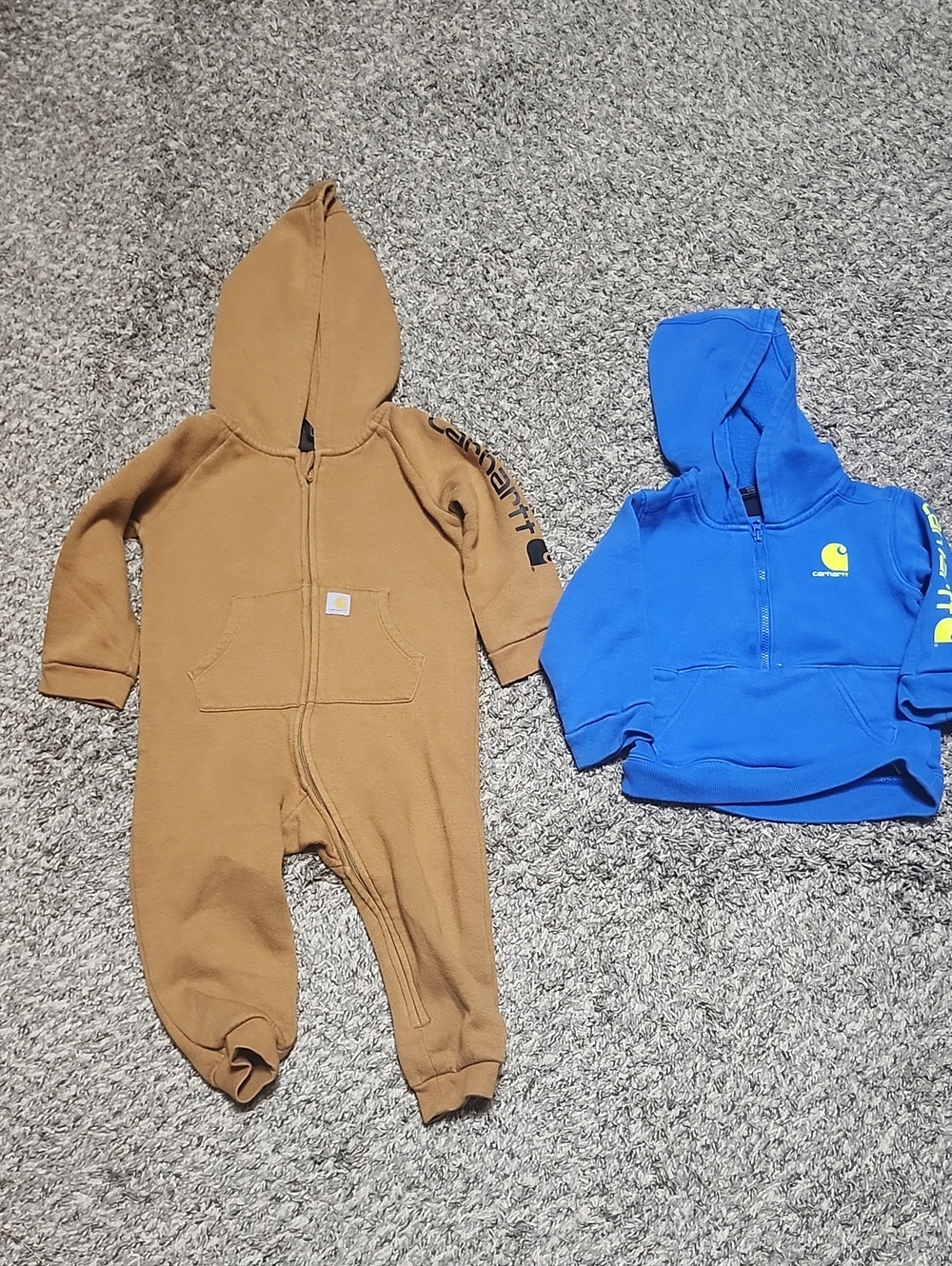 Carhartt Kids Brown Hooded One-Piece Coverall And Hoodie
